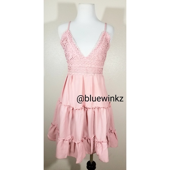 Gorgeous Blush Lace Boho Dress - Picture 2 of 5